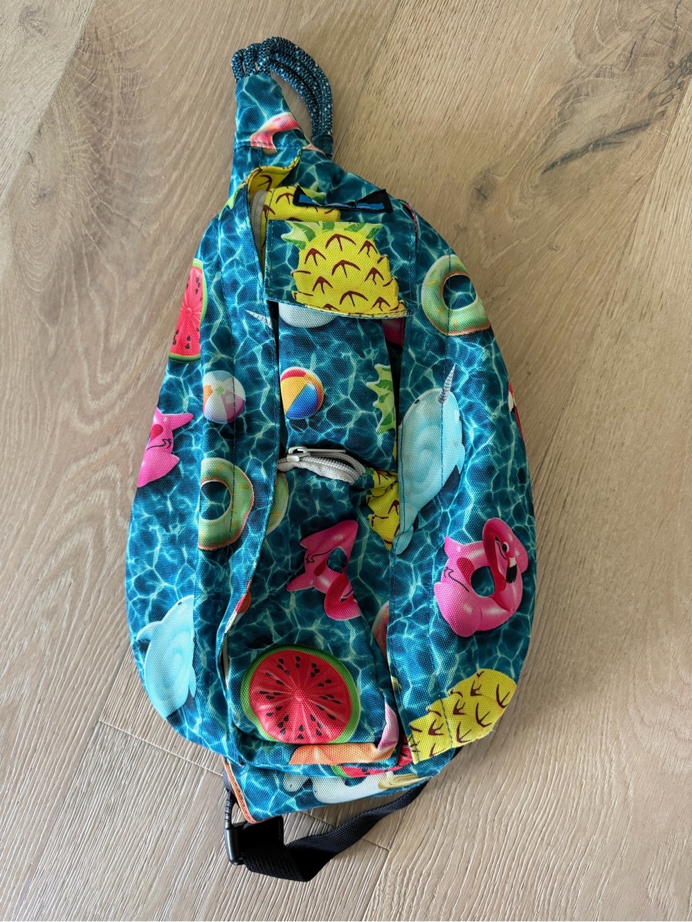 Kavu Blue Sling Bag with Pool Print